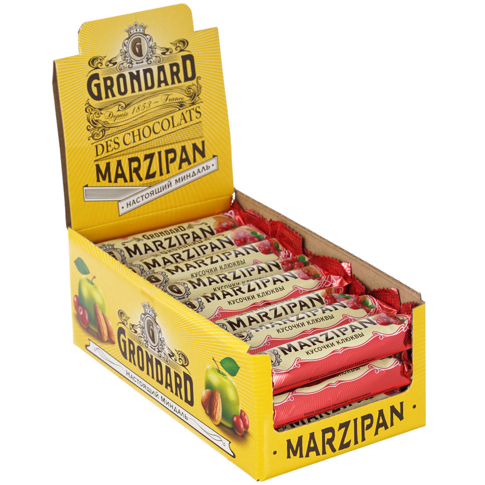  TM Grondard     (8415) Батончики глазированные Марципановые Клюква, (24шт по 50г)    в Перми