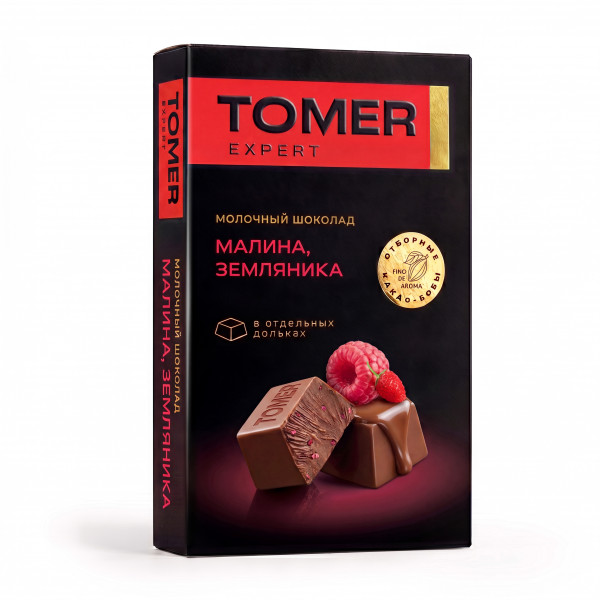 №1 Фабрика Томер   Молочный шоколад Малина-Земляника, 90г  в Перми