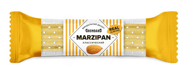№1 TM Grondard   (10361) Батончики НЕглазированные Марципановые Классика, (28шт по 40г)        в Перми
