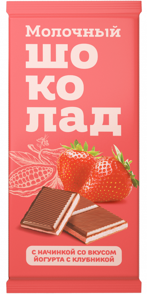  Меренга Шоколад молочный с начинкой Йогурт-Клубника,(блок 24шт по 80г)   в Перми