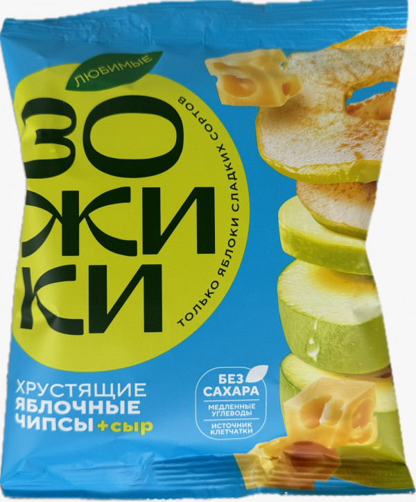 №1 Зожики Яблочные чипсы с сыром, 25г  в Перми